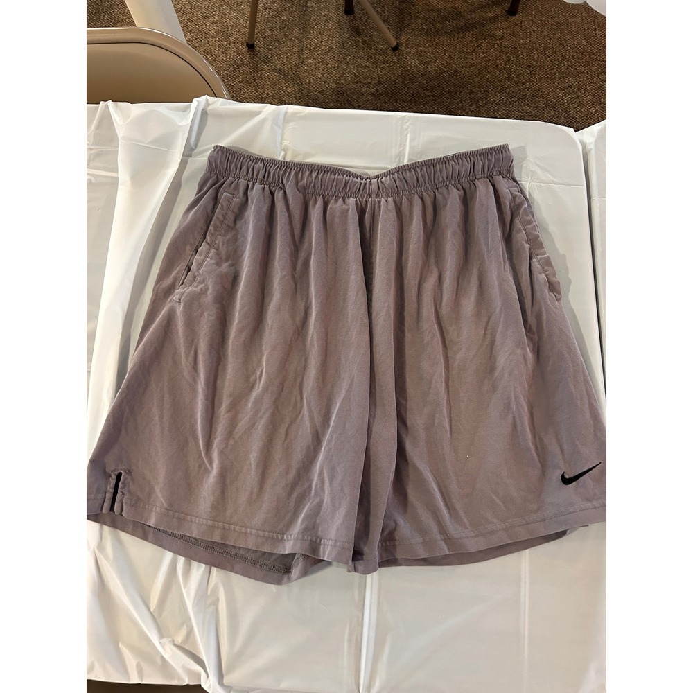 Nike Dri-FIT Mens Training Shorts Mauve Purple Cotton Blend XXL Gym Athletic